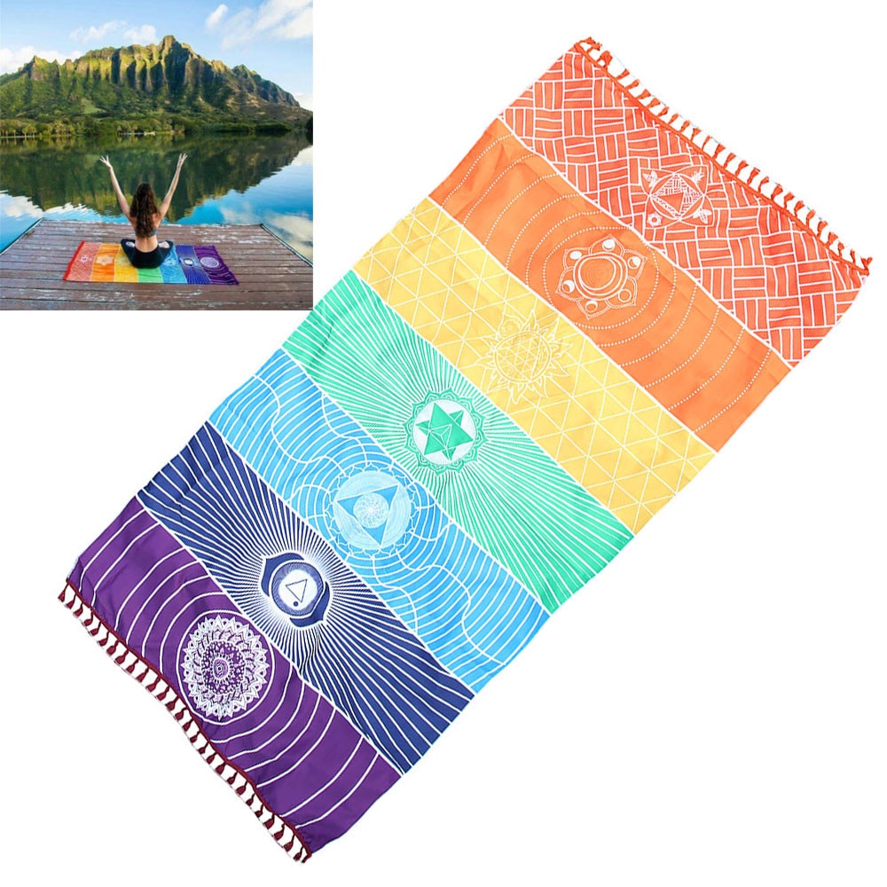 Wall Hanging India Mandala Blanket 7 Chakra Tapestry