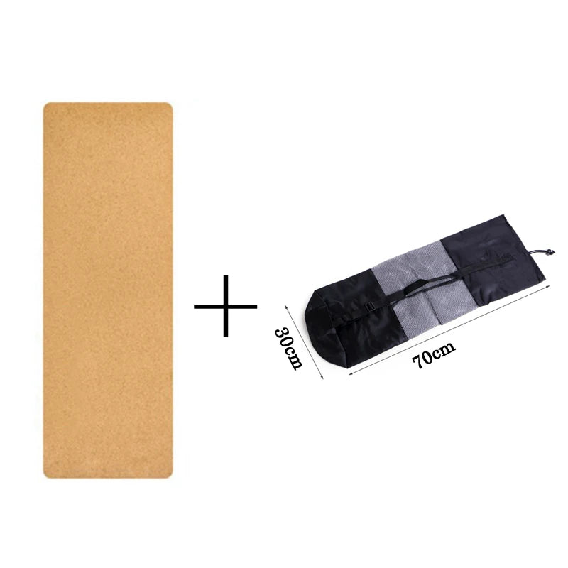 Natural Cork Yoga mat With Position Body Line