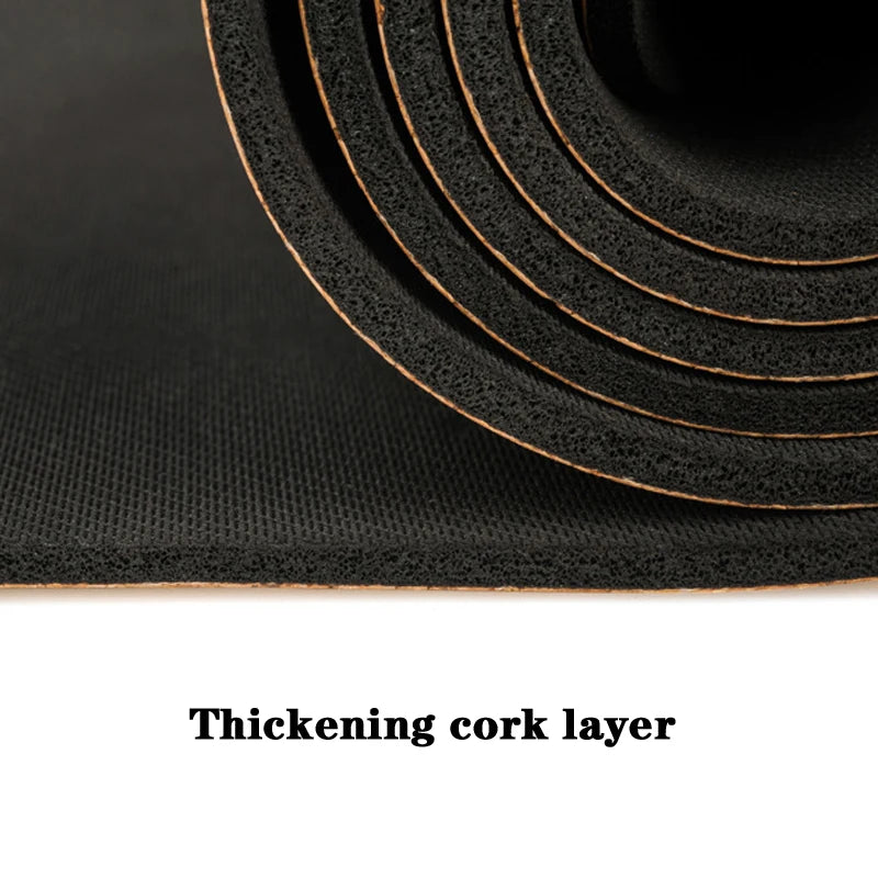 Natural Cork Yoga mat With Position Body Line