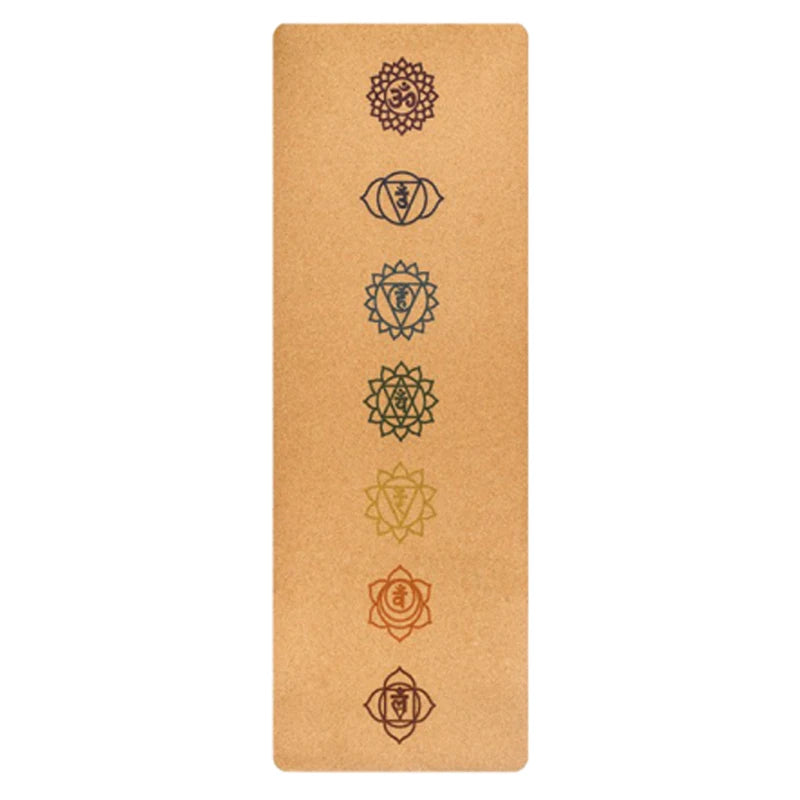 Natural Cork Yoga mat With Position Body Line