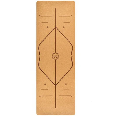 Natural Cork Yoga mat With Position Body Line