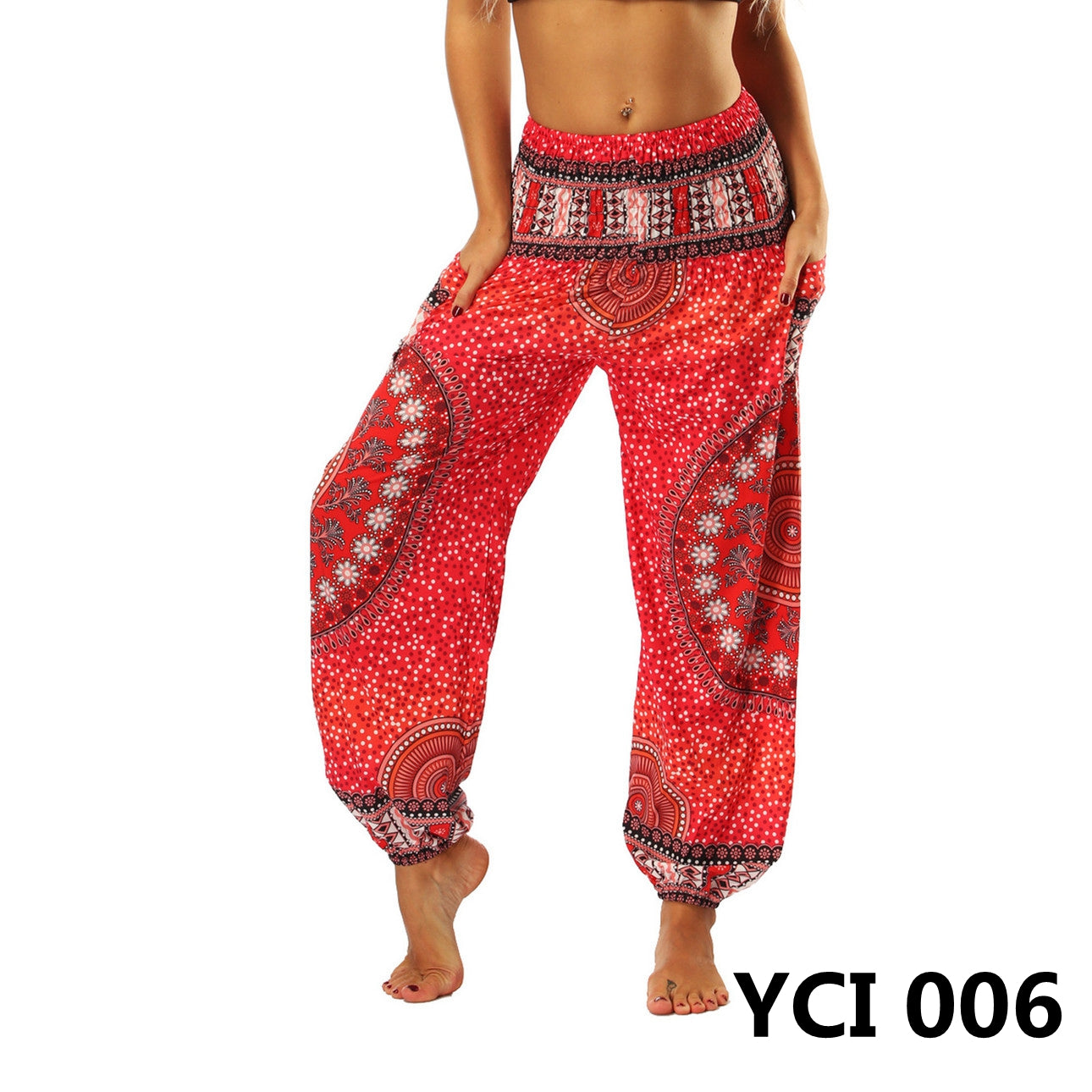 Women's Harem Pants, High Waist Yoga Trousers with Pockets