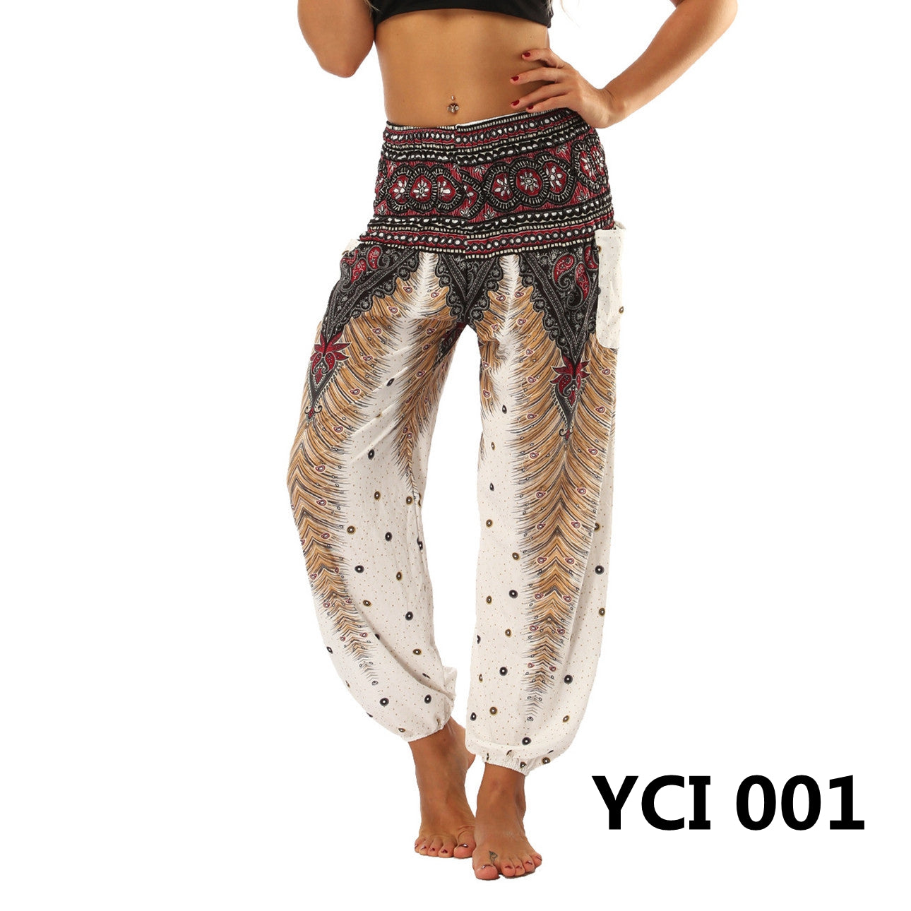 Women's Harem Pants, High Waist Yoga Trousers with Pockets