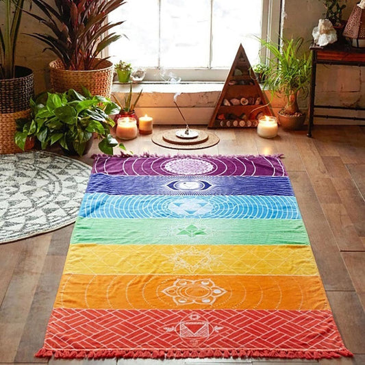 Wall Hanging India Mandala Blanket 7 Chakra Tapestry