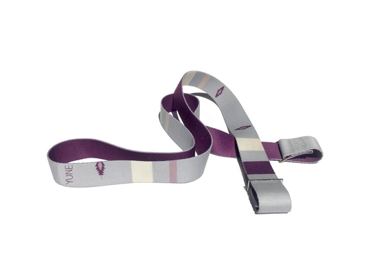 Yoga Strap | Stretching Strap | Metal Buckles | Grey | Yune Yoga | The